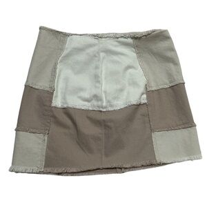 PACSUN Patchwork Mini Skirt Raw Hem Exposed Seams
